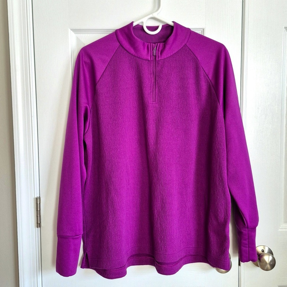 Nike Dri-Fit Therma Golf‎ Purple Quarter-Zip Pullover Lightweight Top women XL - Picture 2 of 11